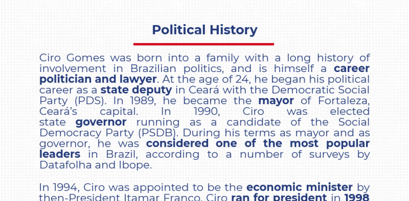 Ciro Gomes - Candidate Bio