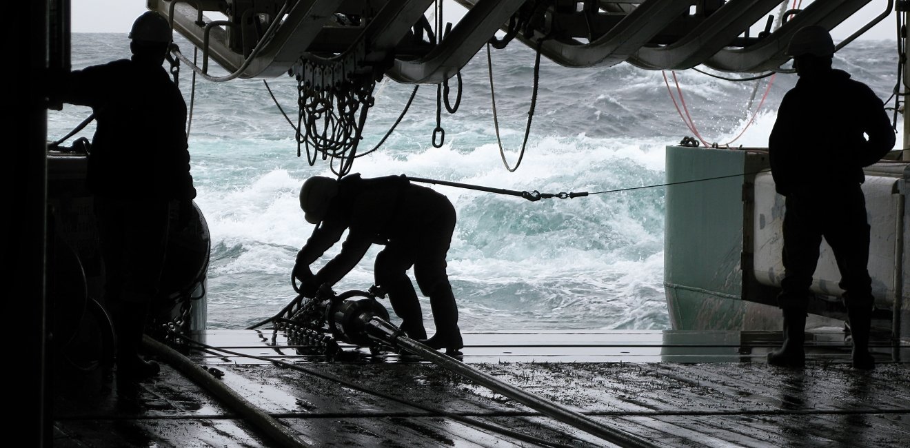 Photo of a survey vessel's operations