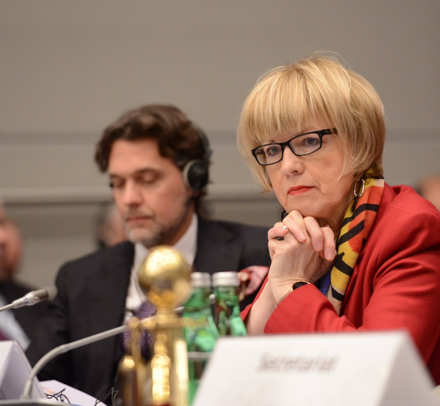 OSCE Secretary General Helga Maria Schmid at the OSCE Permanent Council in Vienna, 12 January 2023.