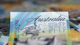 A close up of an Australian ten dollar bill