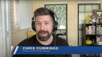 Chris Cummings talking during the podcast 