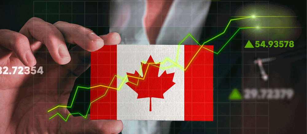 Canada Flag and Stocks