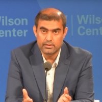 A photo of Mirwais Balkhi speaking at a Wilson Center event