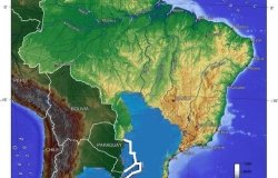 Location of the Guaraní Aquifer on the map of South America.
