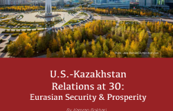 Cover of Kennan Institute report U.S.-Kazakhstan Relations at 30: Eurasian Security & Prosperity