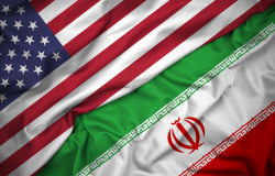 Iran US flags