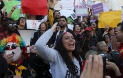 Tunisian women protesters