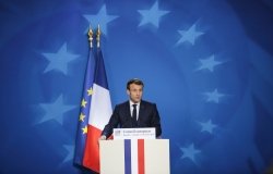 Macron gives speech