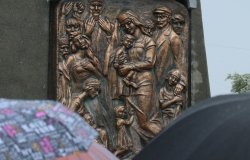 Detail from monument to the deportation of Crimean Tatars