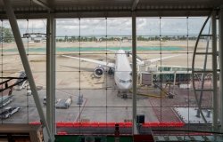 Aeroflot plane on the tarmac at the Phuket International Airport